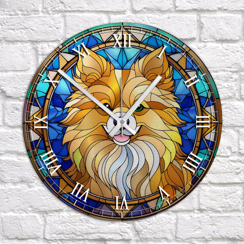 Pomeranian Suncatcher Effect Clock